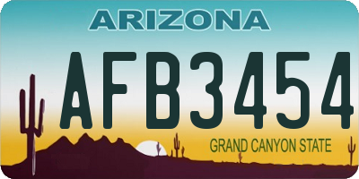 AZ license plate AFB3454