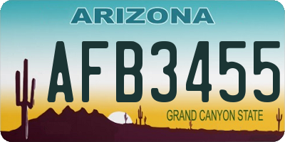 AZ license plate AFB3455