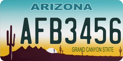 AZ license plate AFB3456
