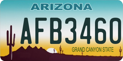 AZ license plate AFB3460