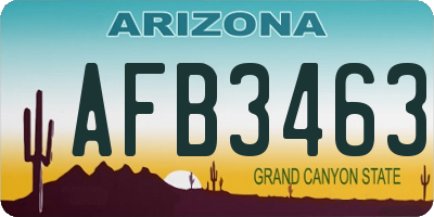 AZ license plate AFB3463