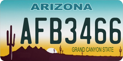 AZ license plate AFB3466