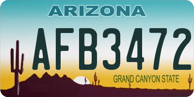 AZ license plate AFB3472