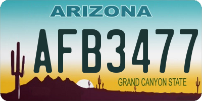 AZ license plate AFB3477