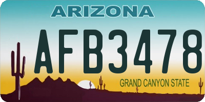 AZ license plate AFB3478