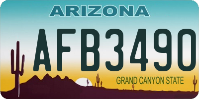 AZ license plate AFB3490