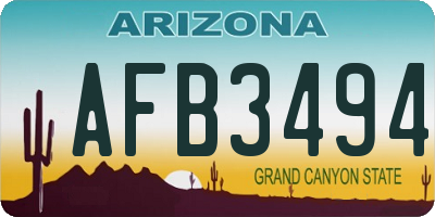 AZ license plate AFB3494