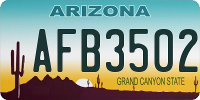 AZ license plate AFB3502