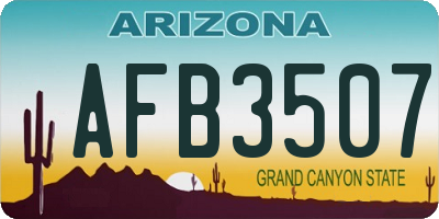 AZ license plate AFB3507