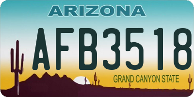 AZ license plate AFB3518