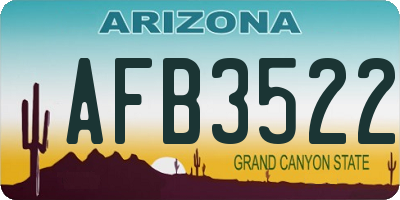 AZ license plate AFB3522