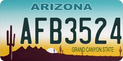 AZ license plate AFB3524