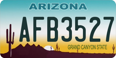 AZ license plate AFB3527