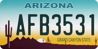AZ license plate AFB3531