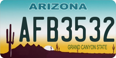 AZ license plate AFB3532