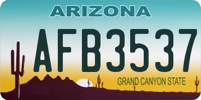 AZ license plate AFB3537