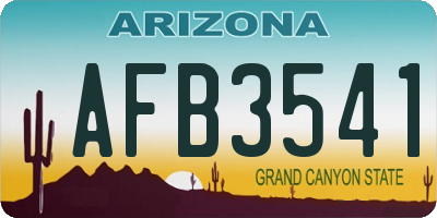 AZ license plate AFB3541