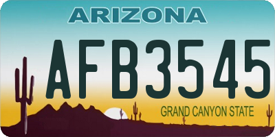 AZ license plate AFB3545