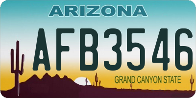AZ license plate AFB3546
