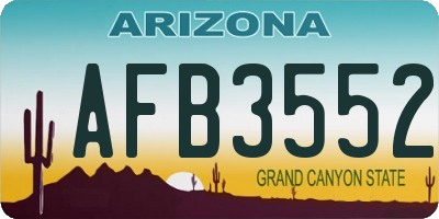 AZ license plate AFB3552