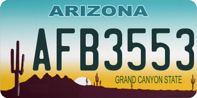 AZ license plate AFB3553