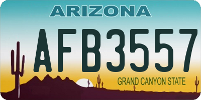 AZ license plate AFB3557