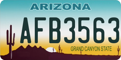 AZ license plate AFB3563