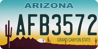 AZ license plate AFB3572