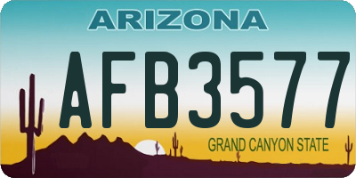 AZ license plate AFB3577