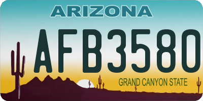 AZ license plate AFB3580