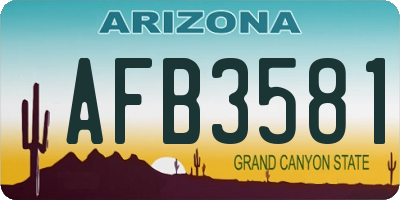 AZ license plate AFB3581