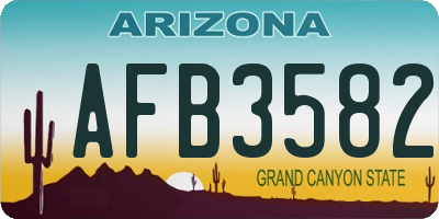 AZ license plate AFB3582