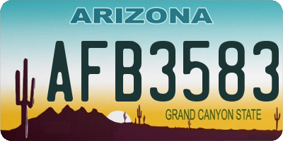 AZ license plate AFB3583
