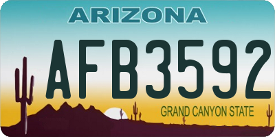 AZ license plate AFB3592