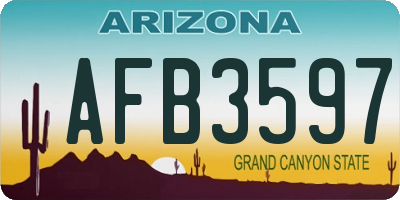 AZ license plate AFB3597