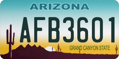 AZ license plate AFB3601