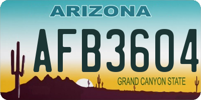 AZ license plate AFB3604