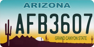 AZ license plate AFB3607