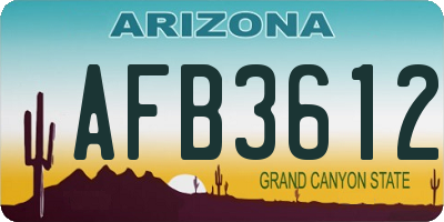 AZ license plate AFB3612
