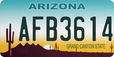 AZ license plate AFB3614