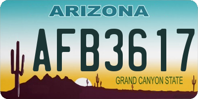 AZ license plate AFB3617