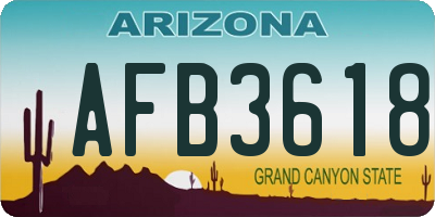 AZ license plate AFB3618