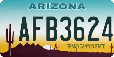 AZ license plate AFB3624