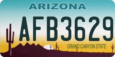 AZ license plate AFB3629