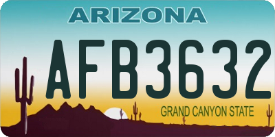 AZ license plate AFB3632