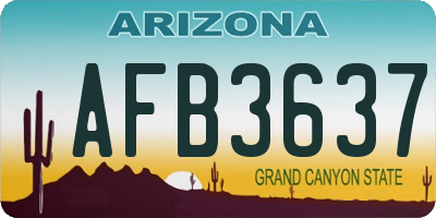 AZ license plate AFB3637