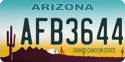 AZ license plate AFB3644