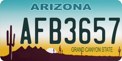 AZ license plate AFB3657