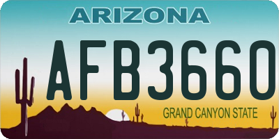 AZ license plate AFB3660