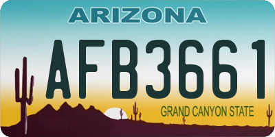AZ license plate AFB3661